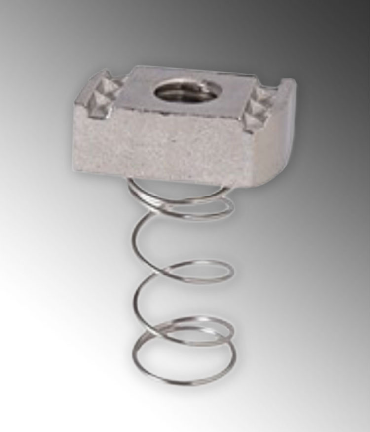 Product image for Calbrite S60000CN11 1/4" Stainless Steel 316 Channel Nut with Spring