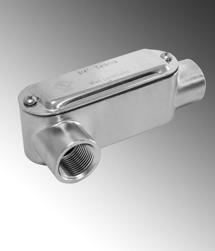 Product image for Calpipe S60500LR00 1/2" Stainless Steel 316 LR Conduit Body
