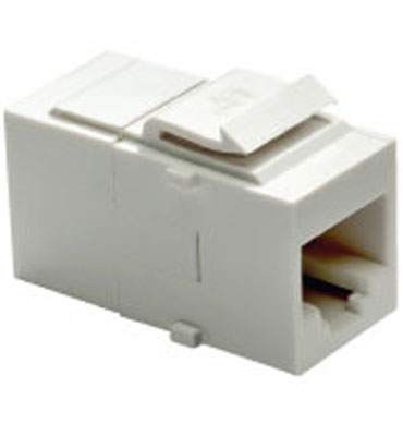 Product image for Pass & Seymour AC5ERJ45CW1 Cat 5e Coupler Keystone Insert - White