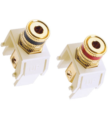 Product image for Pass & Seymour ACABPW1 Audio Binding Posts Inserts for adorne Wall Plates, 1 Pair - White