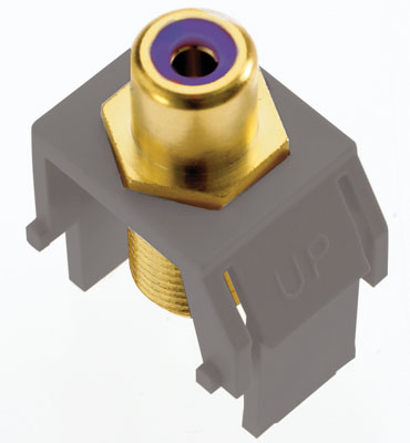 Product image for Pass & Seymour ACPRCAFM1 Purple RCA to F-Connector Keystone Insert - Magnesium