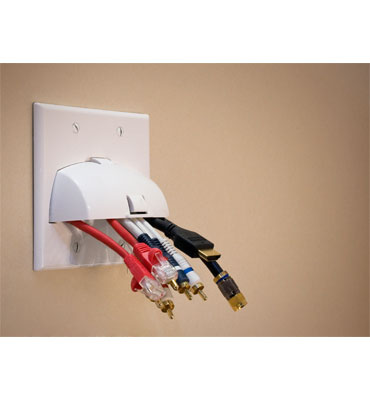 Product image for On-Q WP9001-WH 1-Gang White ABS Plastic Hinged Scoop Bull Nose Wallplate