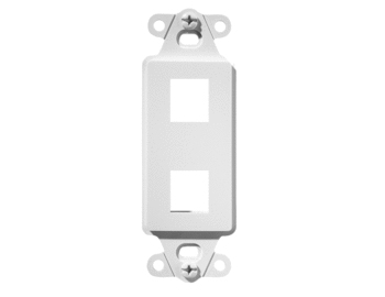 Product image for On-Q WP3412-WH 1.65 x 0.28 x 4.19 Inch 2-Port White Plastic Wall Box Mounting Non-Flexible Outlet Strap
