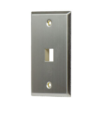 Product image for On-Q WP3401-SS 1Gang Wall Plate, 1-Port - Stainless Steel