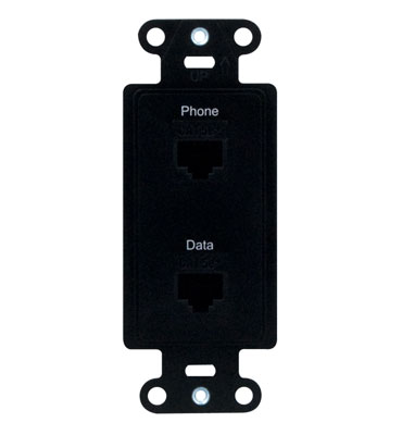 Product image for OnQ WP3220BK PRE-CON 2PORT STP PH/D