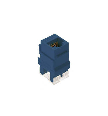 Product image for On-Q WP3450-BE 1-Port RJ45 Category 5E Blue Plastic Snap-In Keystone Connector