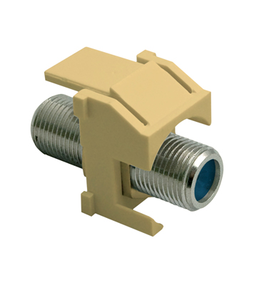 Product image for On-Q WP3481-IV Ivory Plastic Recessed Nickel Self-Terminating F-Video Insert