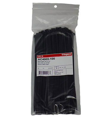 Product image for Pass & Seymour AC4005-100 11" Cable Ties, 100-Pack - Black