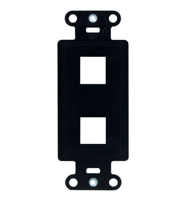 Product image for On-Q WP3412-BK 1.65 x 0.28 x 4.19 Inch 2-Port Black Plastic Wall Box Mounting Non-Flexible Outlet Strap