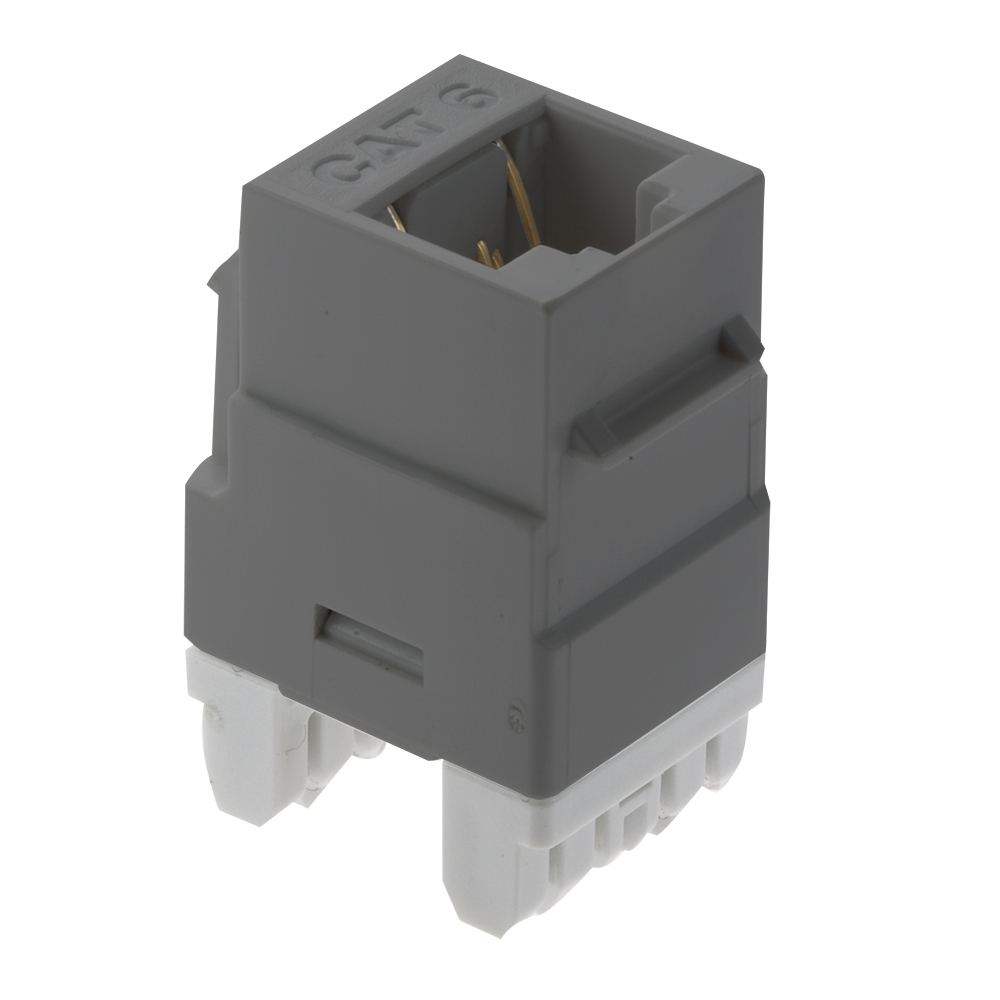 Product image for On-Q WP3460-GY Gray CAT 6 RJ45 T568 A/B M20 Keystone Connector