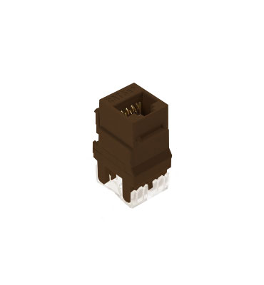 Product image for On-Q WP3450-BR 1-Port RJ45 Category 5E Brown Plastic Snap-In Keystone Connector