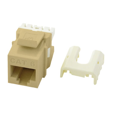 Product image for On-Q WP3476-IV RJ45 8-Position 8-Wire Category 6 Ivory Plastic Quick Connect Keystone Connector