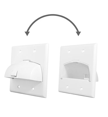Product image for On-Q WP9002-WH 1-Gang White ABS Plastic Hinged Scoop Bull Nose Wallplate
