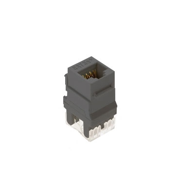 Product image for On-Q WP3450-GY 1-Port RJ45 Category 5E Gray Plastic Snap-In Keystone Connector