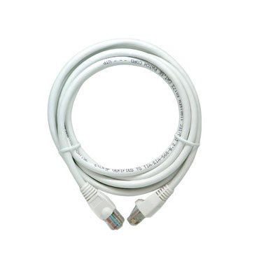 Product image for On-Q AC3507-WH-V1 4-Pair 7 Foot 24 AWG RJ45 Category 5E White Polycarbonate Patch Cord