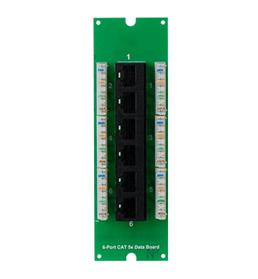 Product image for On-Q AC0506 6-Port Category 5E Green/Black Plastic Multiple Dwelling Unit Enclosure Data Board