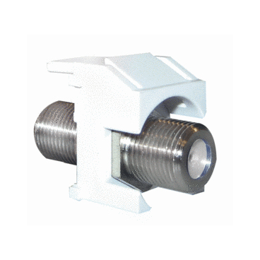 Product image for On-Q WP3481-WH White Plastic Recessed Nickel Self-Terminating F-Video Insert