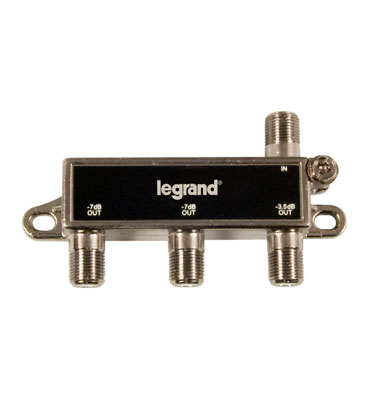 Product image for On-Q VM2203-V1 3-Way 5 to 1525 MHz Black Digital Cable Splitter with Coaxial Network Support