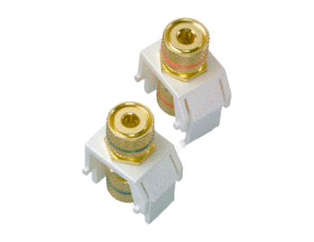 Product image for On-Q WP3457-WH White Plastic Audio Keystone Binding Post Connector