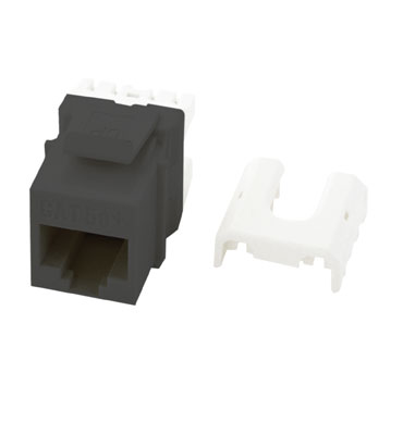 Product image for On-Q WP3475-GY RJ45 8-Position 8-Wire Category 5E Gray Plastic Quick Connect Keystone Connector
