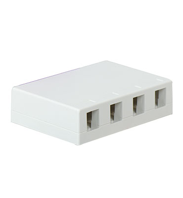 Product image for OnQ WP3504WH FOUR PORT SURFACE BOX
