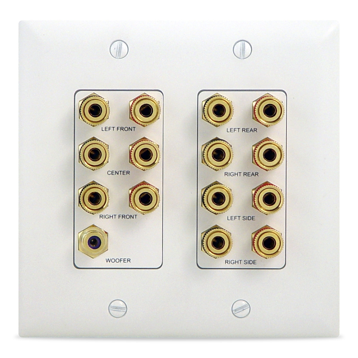Product image for On-Q WP9009-WH-V1 3-Pack 2-Gang White 7.1 Home Theater Wall Plate