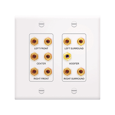 Product image for On-Q F9004-WH 2-Gang White High Impact Flame Retardant Plastic Data Communication Decorator Outlet Strap