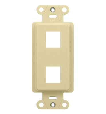 Product image for On-Q WP3412-LA 1.65 x 0.28 x 4.19 Inch 2-Port Light Almond Plastic Wall Box Mounting Non-Flexible Outlet Strap