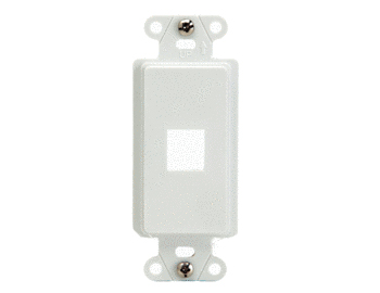 Product image for On-Q WP3411-WH 1.65 x 0.28 x 4.19 Inch 1-Port White Plastic Wall Box Mounting Non-Flexible Outlet Strap