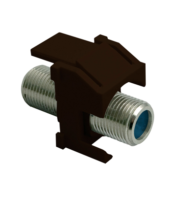 Product image for On-Q WP3481-BR Brown Plastic Recessed Nickel Self-Terminating F-Video Insert