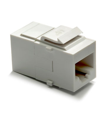 Product image for On-Q WP3451-WH RJ45 Category 5E White Keystone Coupler