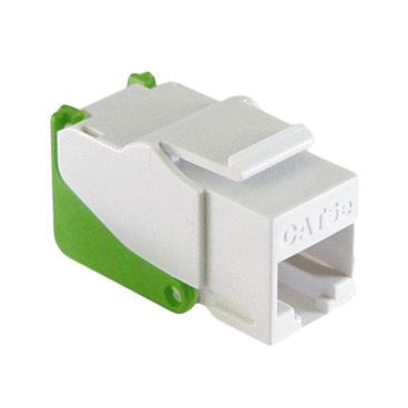Product image for On-Q WP3550-WH RJ45 Category 5E White Snap-In Keystone Connector