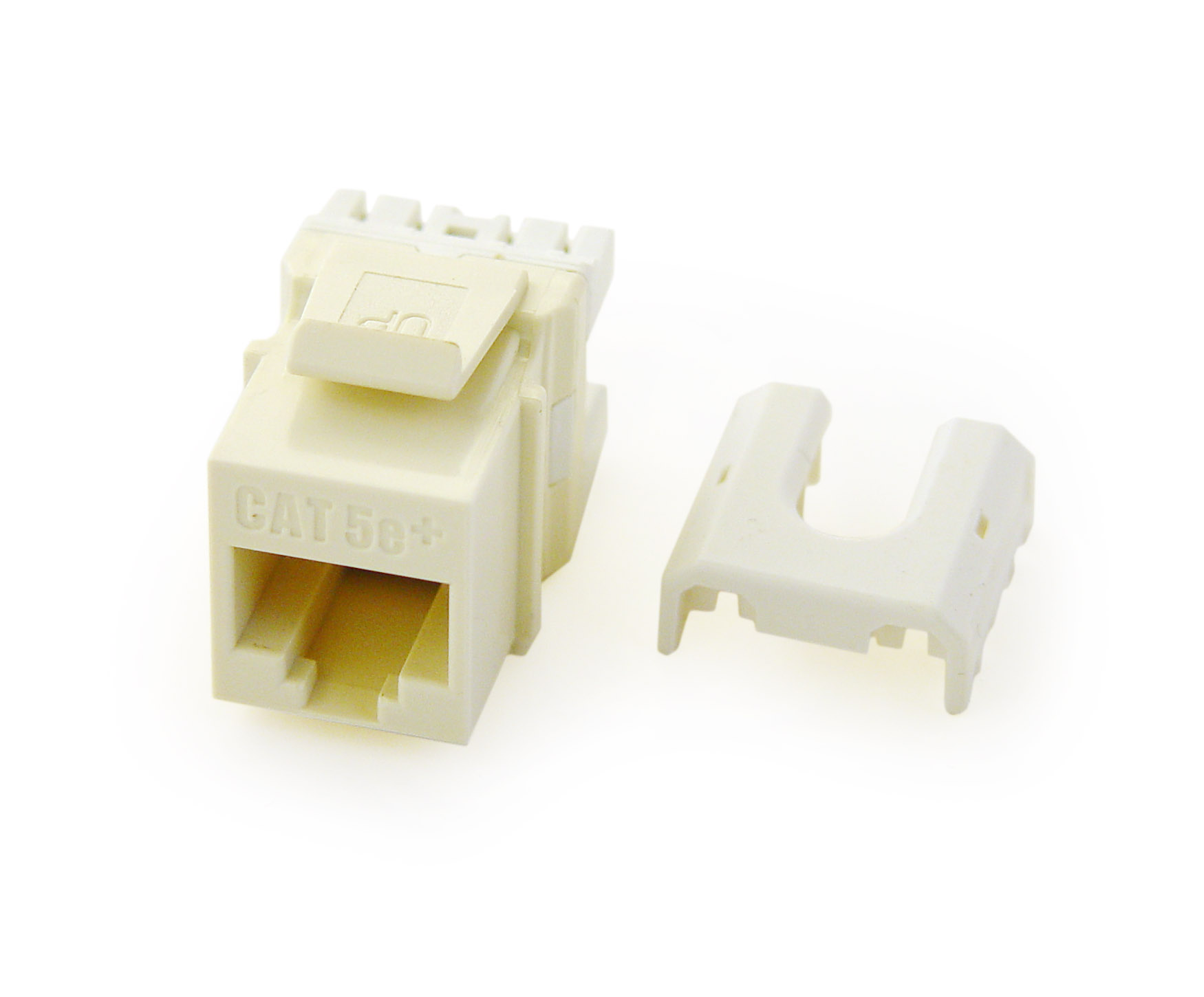 Product image for On-Q WP3476-LA RJ45 8-Position 8-Wire Category 6 Light Almond Plastic Quick Connect Keystone Connector