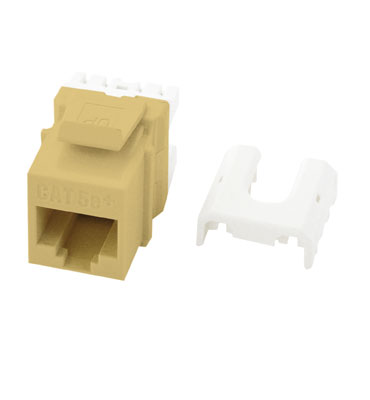 Product image for On-Q WP3475-IV RJ45 8-Position 8-Wire Category 5E Ivory Plastic Quick Connect Keystone Connector