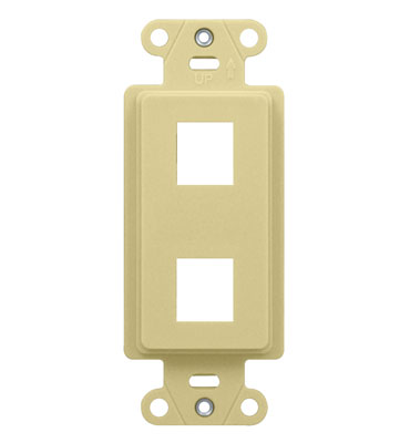 Product image for On-Q WP3412-IV 1.65 x 0.28 x 4.19 Inch 2-Port Ivory Plastic Wall Box Mounting Non-Flexible Outlet Strap
