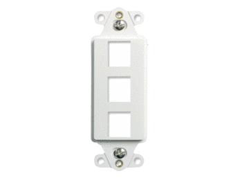 Product image for On-Q WP3413-WH 1.65 x 0.28 x 4.19 Inch 3-Port White Plastic Wall Box Mounting Non-Flexible Outlet Strap