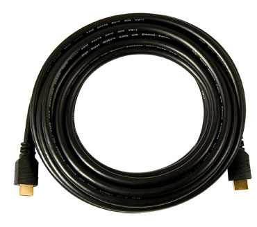 Product image for On-Q AC2M07-BK 24.6 Foot 26 AWG 1-Pair Black Copper High Speed HDMI Connector Cable and Ethernet