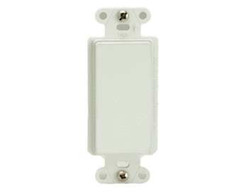Product image for On-Q WP3410-WH 1.65 x 0.28 x 4.19 Inch Blank White Plastic Wall Box Mounting Non-Flexible Outlet Strap
