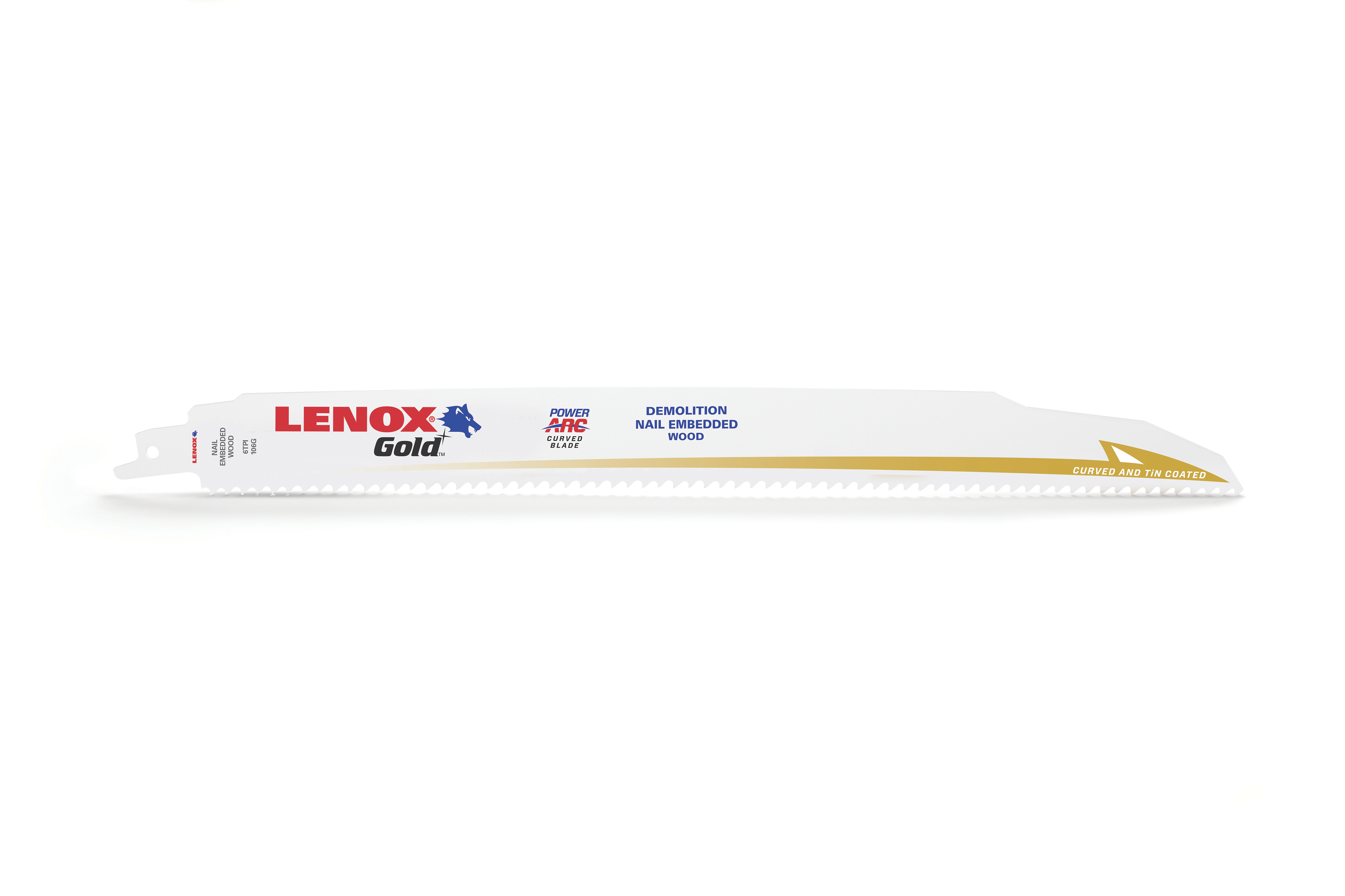 Delivers up to 2X longer life vs. traditional straight LENOX reciprocating saw blades. Optimizes the blade’s angle of attack for faster cutting in a variety of materials. T2™ Technology and precision applied titanium coating help dissipate heat making blades last longer. Titanium coating makes teeth more wear-resistant so they stay sharp for quicker cuts.