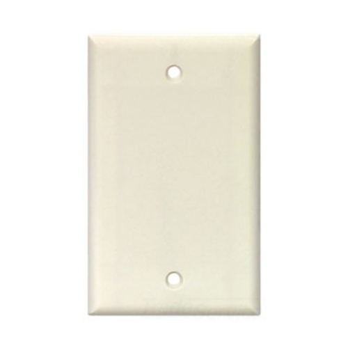 Standard Size Blank Wallplate, Almond, Blank, Thermoset, 1, Standard