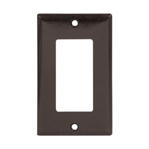 Eaton Decorator / GFCI wallplate, Brown, Decorator Cutout, Thermoset, Single- gang, Standard, ED Box