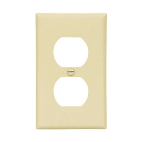 Standard Size Duplex Receptacle Wallplate, Almond, Power outlet, Nylon, 1, Standard