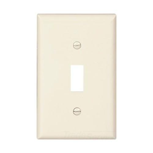 Standard Size Toggle Switch Wallplate, Light almond, Toggle, Nylon, 1, Standard