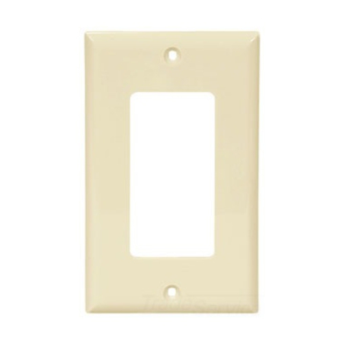 Eaton Decorator / GFCI wallplate, Almond, Decorator Cutout, Nylon, Single- gang, Standard