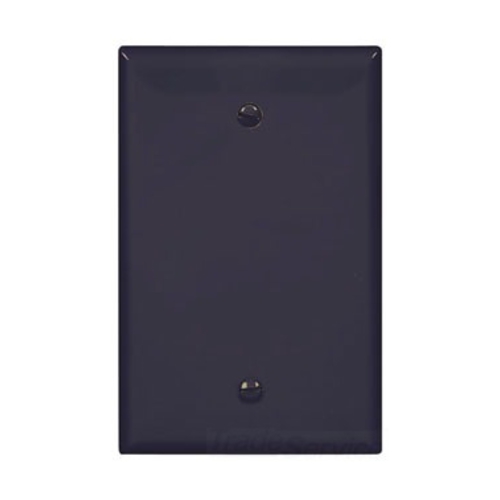 Eaton Blank wallplate, Box mount, Black, Blank Cutout, Polycarbonate, Single- gang, Mid-size