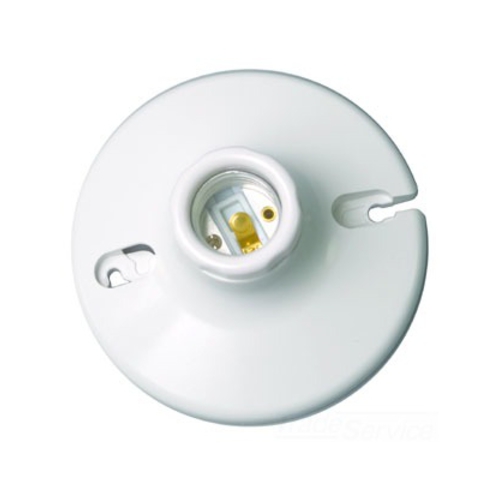 Eaton lampholder, Keyless switch, #14-10 AWG, Medium base, White, Two piece, Thermoset, 250V, 660W, Top and Push wiring 275807