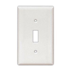 Eaton Toggle wallplate, Almond, Toggle Cutout, Thermoset, 6-Gang, Standard, ED Box