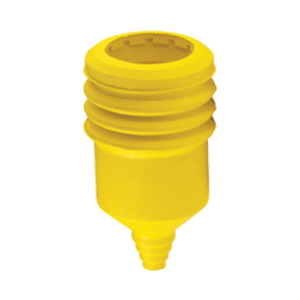 Eaton arrow hart boot, Flexible and easy to apply to connector, cord hole opening can be cut away for large diamter cords, Yellow, Neoprene, Used with 15A industrial locking devices