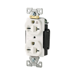 Eaton Arrow Hart extra heavy-duty industrial specification grade single receptacle,#14-10 AWG,20A,Industrial,Flush,250V,Back and side,Orange,Brass,High-impact nylon face,Glass-filled nylon base,6-20R,Single,Screw,Nylon,Core pack