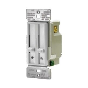 Eaton dimmer and fan speed control, No neutral required, #14 -12 AWG, Flush, 120 Vac, Back and side, Maintained, Ivory, 60 Hz, Incandescent, MLV, ELV, Fan, Halogen, Single-pole, Single pole, Single-phase, Polycarbonate, 300W 663246